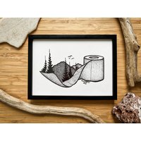 Toilettenpapier - Nature Themed Pen & Ink Print von KonradWillustrations