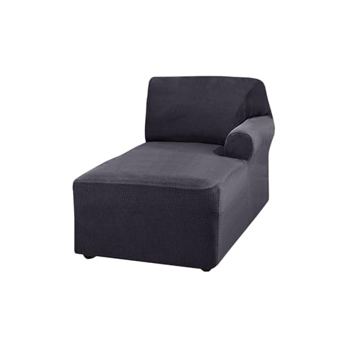 Konsilsa Stretch-L-förmiger Sofa-Chaiselounge-Bezug, maschinenwaschbarer Schonbezug für Wohnzimmer-Chaiselounge-Schutz (Color : Grau, Größe : Chaise Lounger(Right)) von Konsilsa