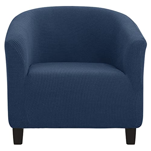 Konsilsa Stretch Sesselschoner, Sesselüberwürfe Sesselschoner Sesselhusse Sesselbezug Elastisch Husse für Cafe Stuhl Sessel (Color : Dark Blue) von Konsilsa