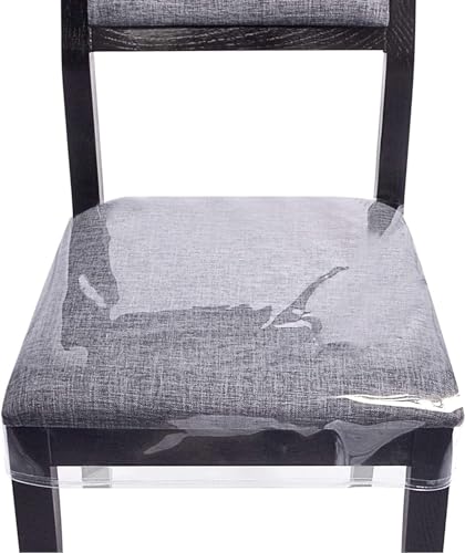 Konsilsa wasserdichte und Kratzfeste Stuhlhussen für das Esszimmer, Kunststoff-PVC-Stuhlhussen, Schoner, transparenter Stuhlsitzbezug, Robustes Esszimmerstuhlbezug-Set (Color : PVC, Größe : 4 Pack) von Konsilsa