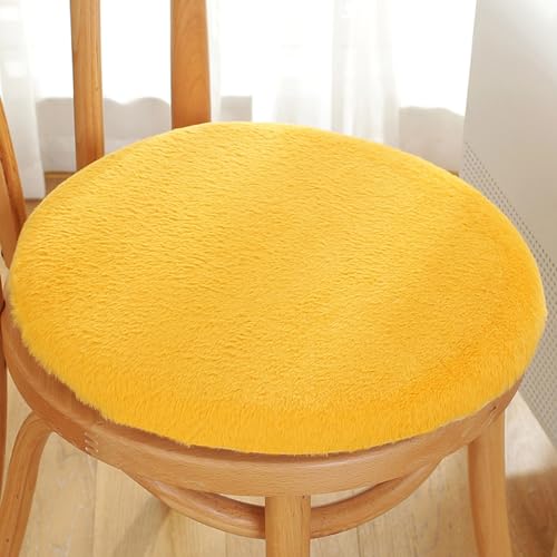 Memory-Schaum-Sitzkissen, abnehmbares rundes Stuhlpolster, ultraweich, bequem, maschinenwaschbar, druckentlastendes Stuhlkissen für Büro, Schlafzimmer, Lounge ( Color : Gelb , Größe : Diameter:30cm(12 von Konsilsa