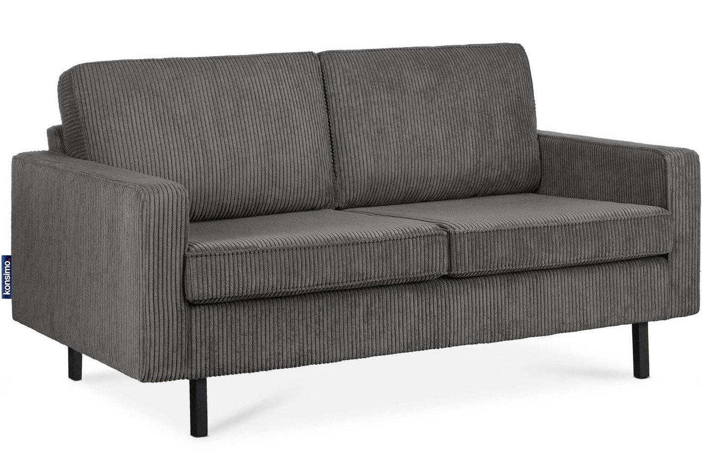 Konsimo 2-Sitzer INVIA Zweisitzer-Sofa, Polsterung aus hochwertigem Schaumstoff, in Pet Friendly Cord-Stoff von Konsimo