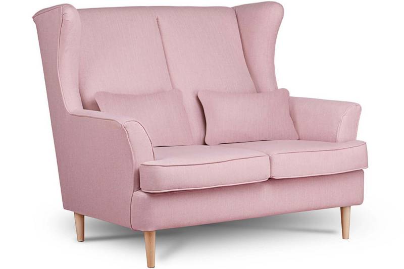 KONSIMO® 2-Sitzer STRALIS Sofa 2 Personen, zeitloses Design, hohe Füße, mit zwei dekorativen Kissen inklusive von KONSIMO®