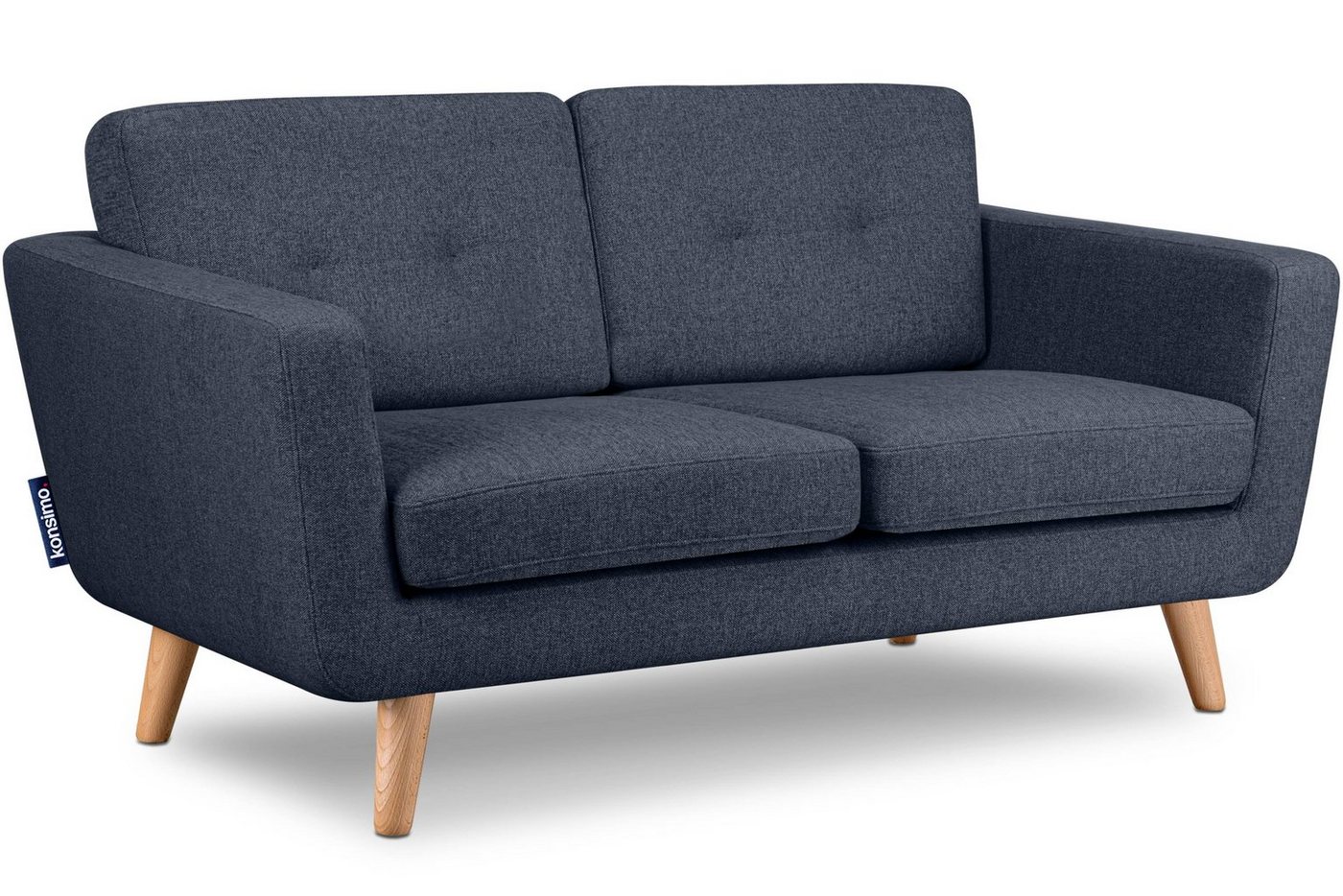 Konsimo 2-Sitzer TAGIO II Sofa 2 Personen, hergestellt in der EU, mit Steppung auf den Rückenkissen von Konsimo