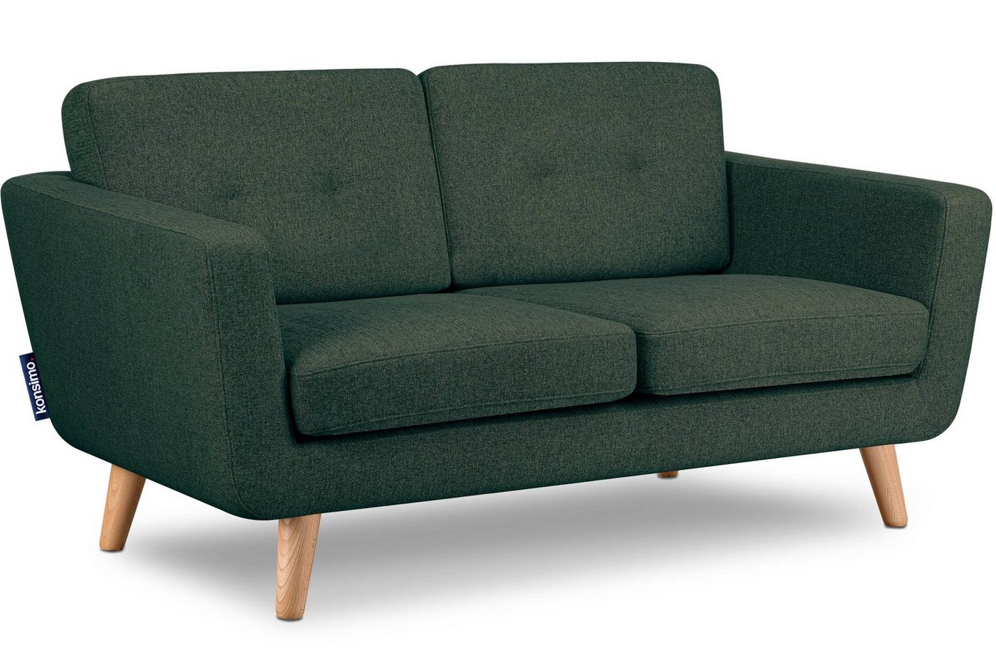 Konsimo 2-Sitzer TAGIO II Sofa 2 Personen, hergestellt in der EU, mit Steppung auf den Rückenkissen von Konsimo