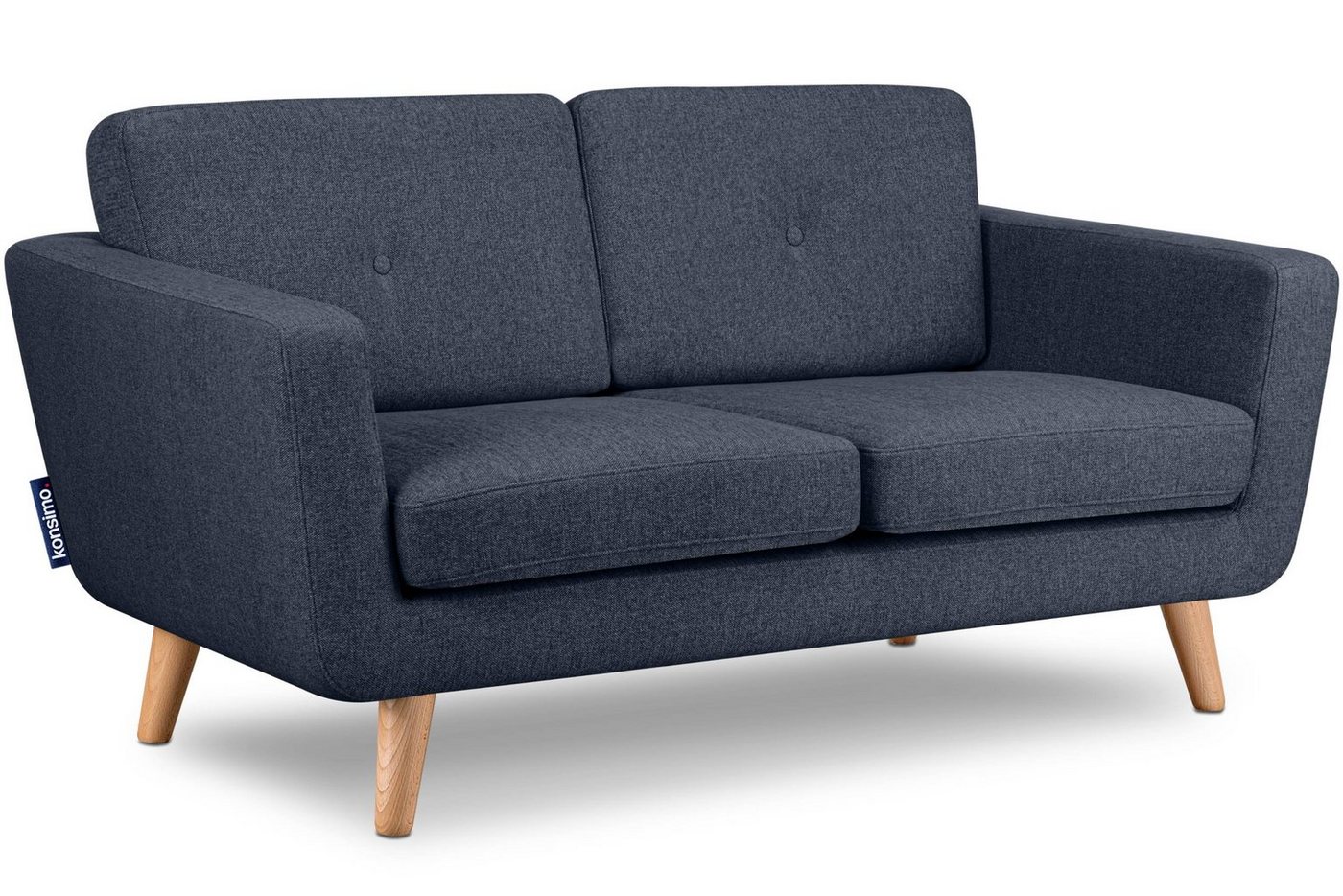 Konsimo 2-Sitzer TAGIO II Sofa 2 Personen, hergestellt in der EU, mit Steppung auf den Rückenkissen von Konsimo