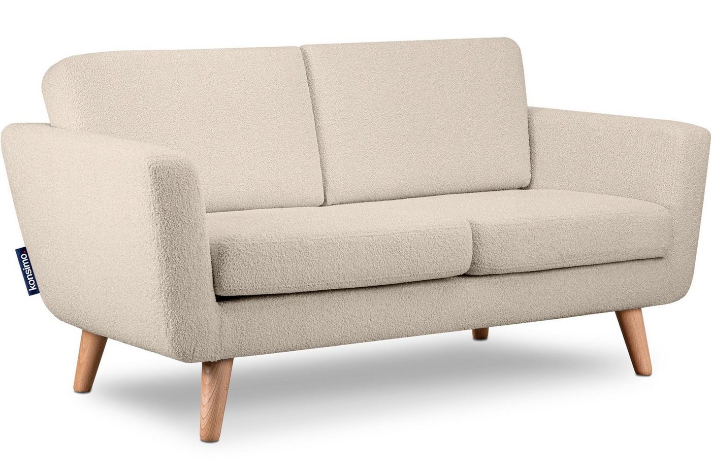 Konsimo 2-Sitzer TAGIO Sofa, Scandi-Stil, mit Armlehnen, Gestell aus Massivholz von Konsimo