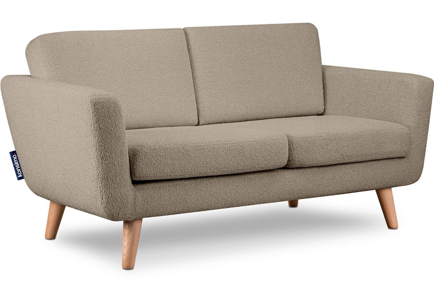 Konsimo 2-Sitzer TAGIO Sofa, Scandi-Stil, mit Armlehnen, Gestell aus Massivholz von Konsimo