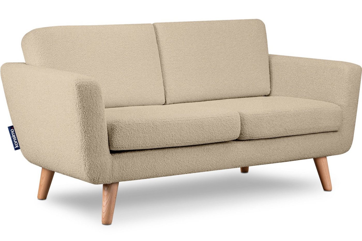 Konsimo 2-Sitzer TAGIO Sofa, Scandi-Stil, mit Armlehnen, Gestell aus Massivholz von Konsimo