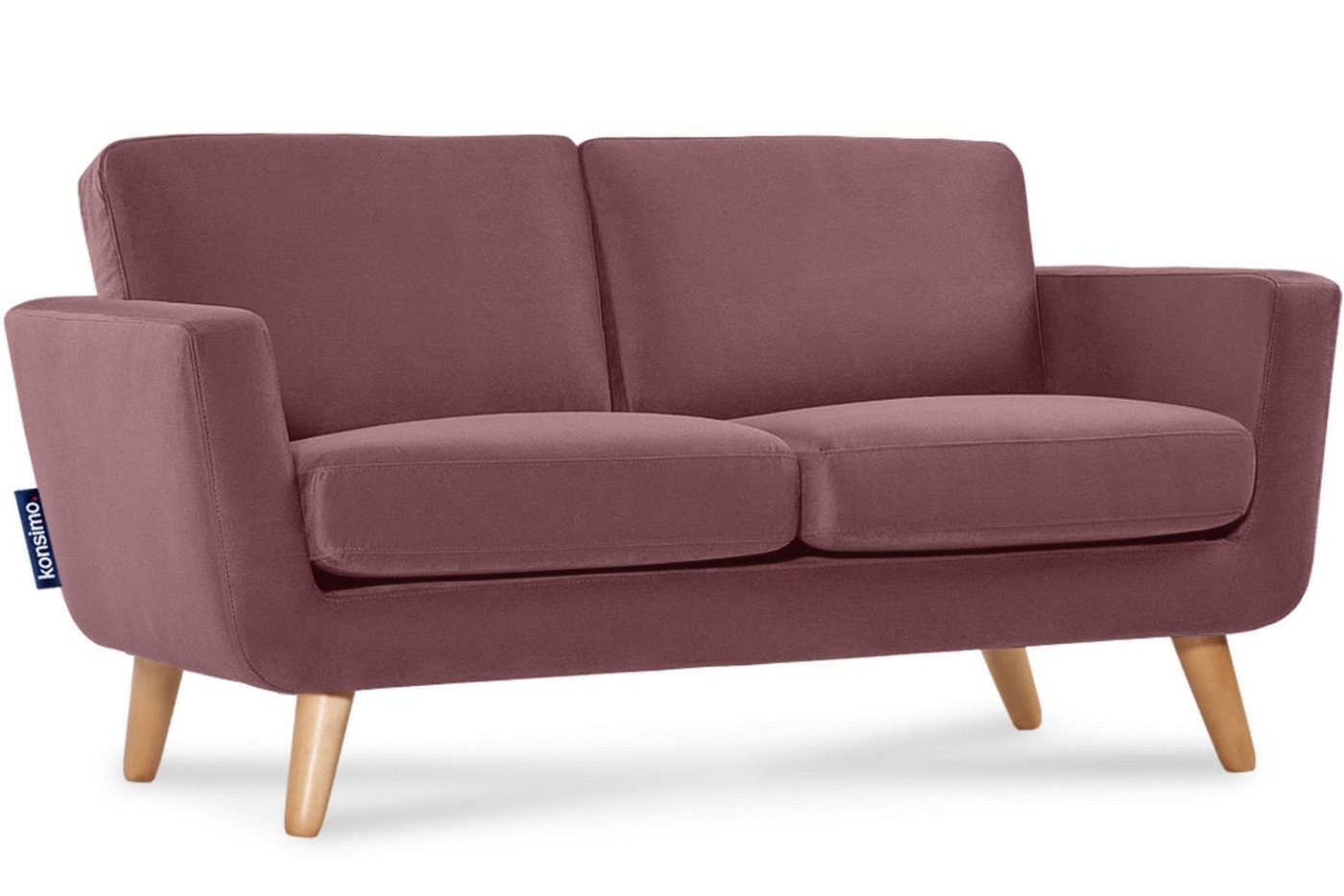 Konsimo 2-Sitzer TAGIO Sofa, Scandi-Stil, mit Armlehnen, Gestell aus Massivholz von Konsimo