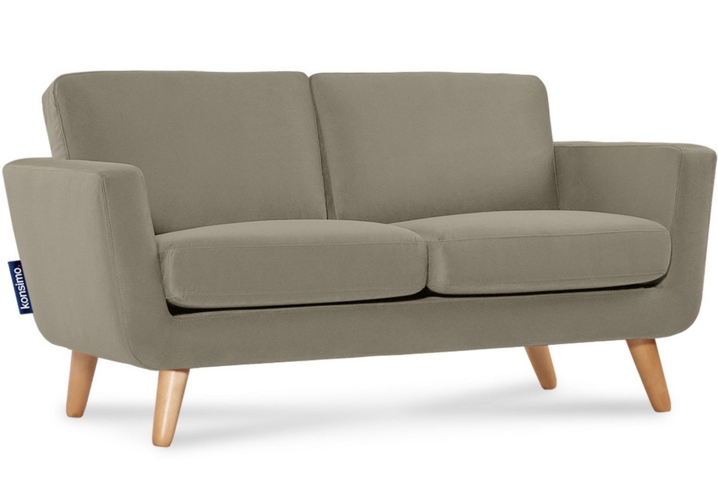 Konsimo 2-Sitzer TAGIO Sofa, Scandi-Stil, mit Armlehnen, Gestell aus Massivholz von Konsimo