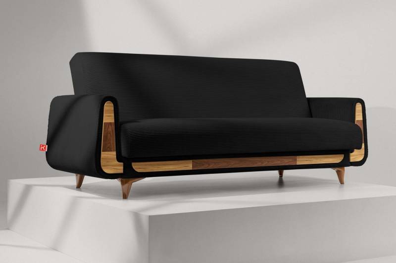KONSIMO 3-Sitzer GUSTAVO II Sofa 3-Personen, hergestellt in der EU, mit Schlaffunktion und Bettkasten von KONSIMO