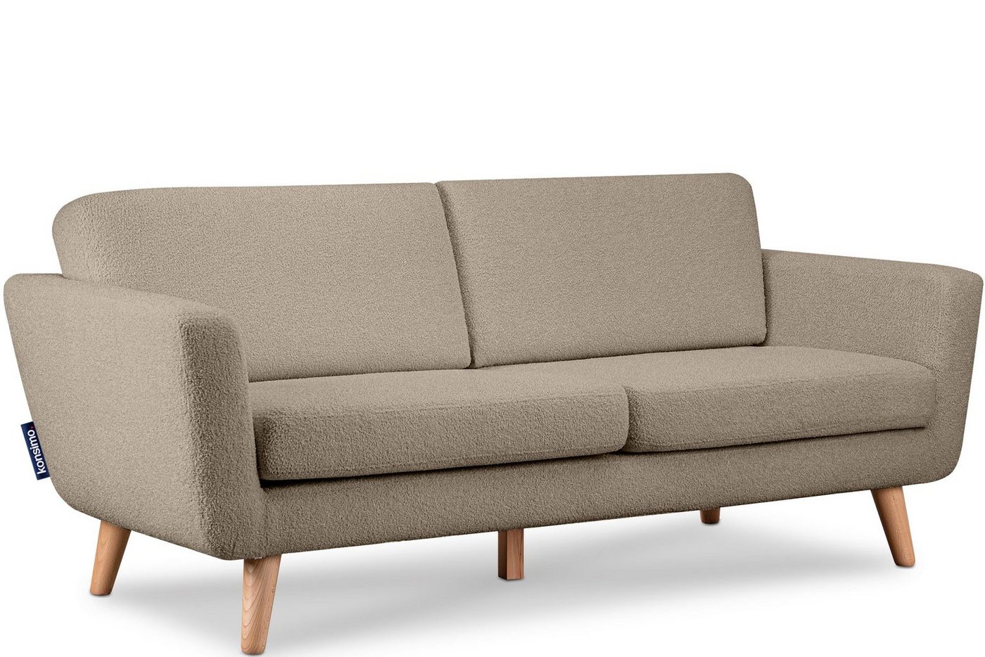 Konsimo 3-Sitzer TAGIO Sofa 3 Personen, mit Armlehnen, Scandi-Stil, Made in Europe, Gestell aus Massivholz von Konsimo