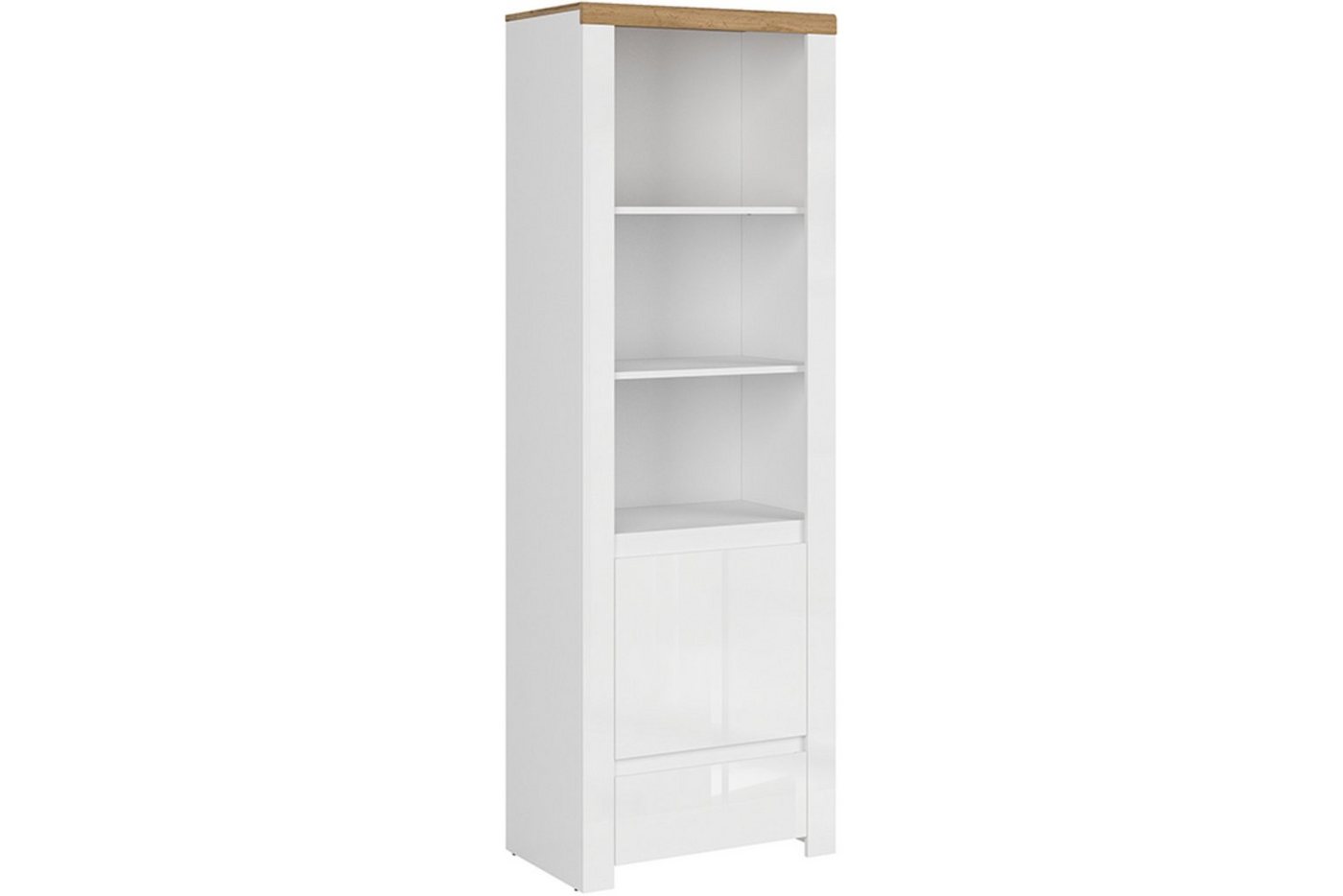 Konsimo Bücherregal DAMINO Bücherregal, mit Türen, mit Schublade, mit Einlegeböde, glänzend, zeitloses Design von Konsimo