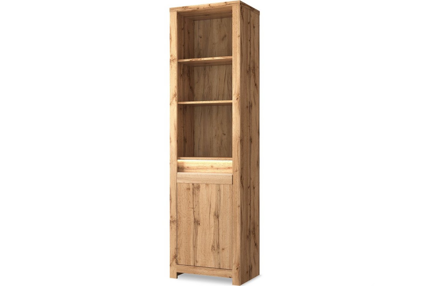 Konsimo Bücherregal SKELO Bücherregal, mit Einlegeböden und mit Türen, Holztextur, zeitloses Design von Konsimo
