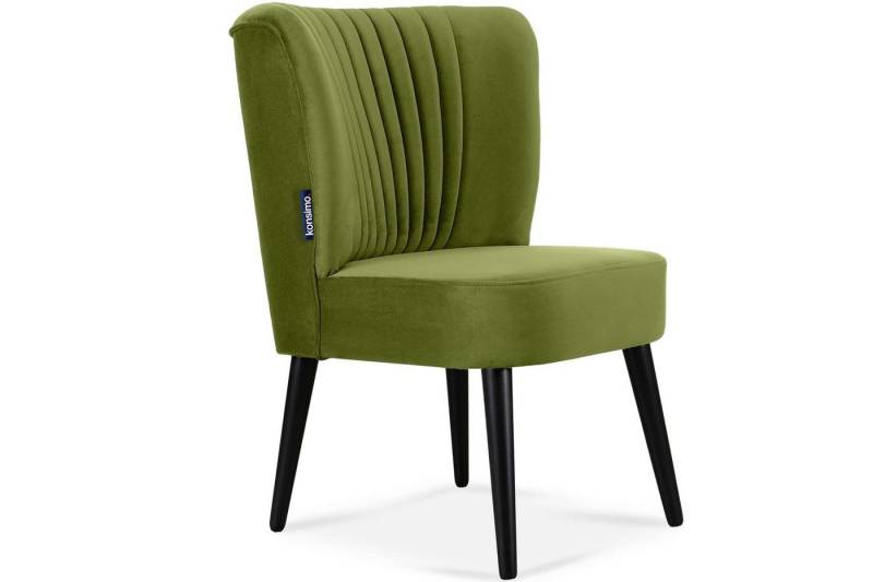 KONSIMO® Cocktailsessel DUCO Sessel, Ziernaht an der Rückenlehne,schwarz lackierten Beinen aus Buchenholz von KONSIMO®
