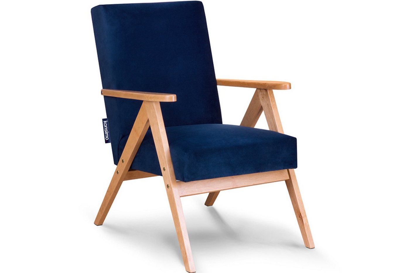 Konsimo Cocktailsessel NASET Sessel, Rahmen aus lackiertem Holz, profilierte Rückenlehne von Konsimo