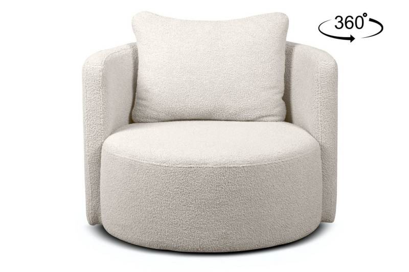KONSIMO® Drehsessel Loungesessel RAGGI, mit 360° Drehfunktion, inklusive dekorativem Kissen, Modern von KONSIMO®