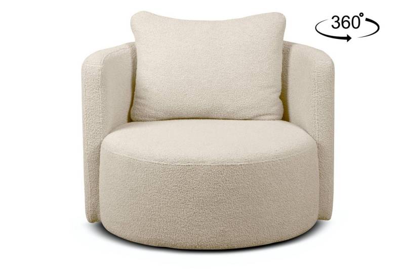 KONSIMO® Drehsessel Loungesessel RAGGI, mit 360° Drehfunktion, inklusive dekorativem Kissen, Modern von KONSIMO®