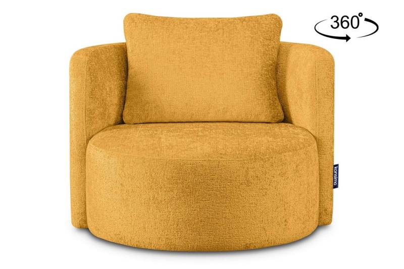 KONSIMO® Drehsessel Loungesessel RAGGI, mit 360° Drehfunktion, inklusive dekorativem Kissen, Modern von KONSIMO®