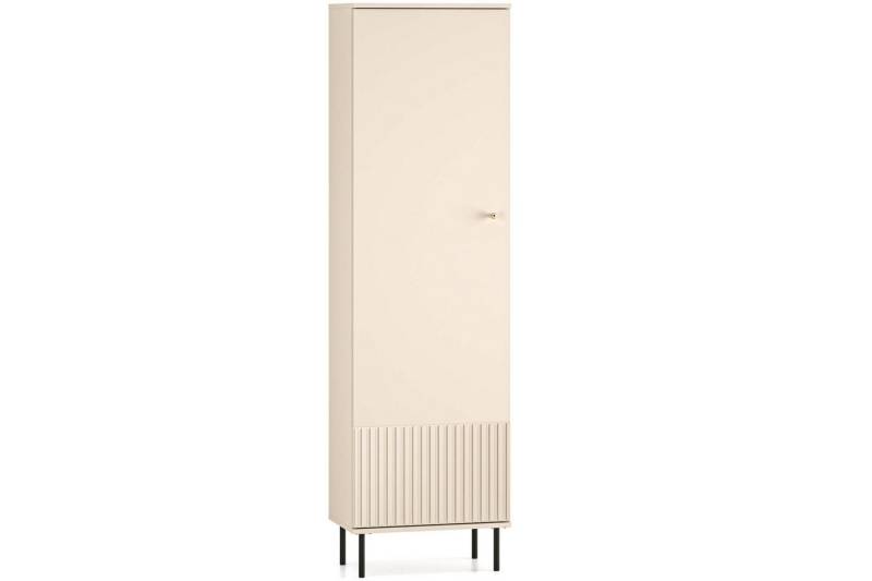 KONSIMO® Drehtürenschrank DROMA Hochschrank, hergestellt in der EU, Goldgriff, Elegant, Einzeltür, mit Rillen von KONSIMO®