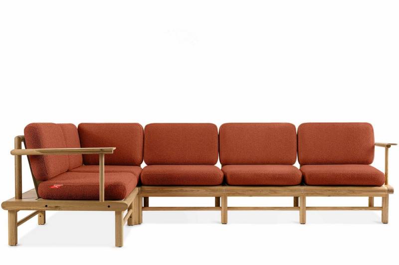 KONSIMO® Loungesofa ATREDA Garten-Ecksofa links, hergestellt in der EU, Boho, Garten, recycelter Polyester von KONSIMO®