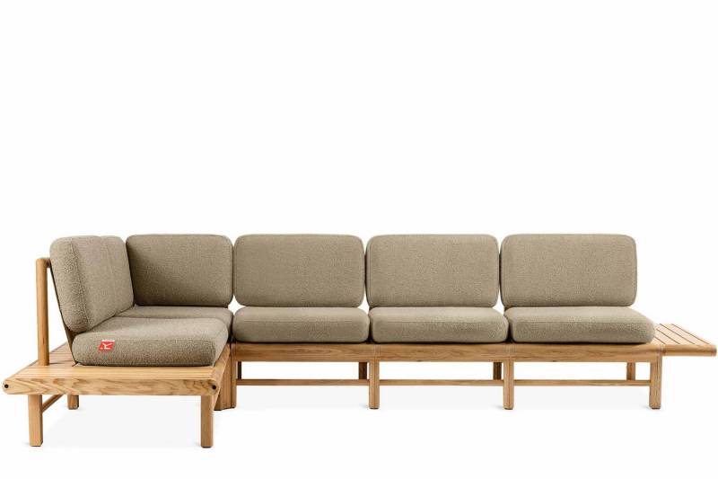 KONSIMO® Loungesofa ATREDA Garten-Ecksofa links, hergestellt in der EU, Boho, Garten, recycelter Polyester von KONSIMO®