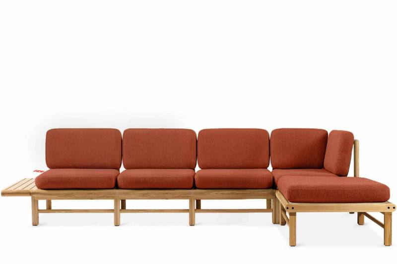 KONSIMO® Loungesofa ATREDA Garten-Ecksofa rechts, hergestellt in der EU, Boho, Garten, recycelter Polyester von KONSIMO®