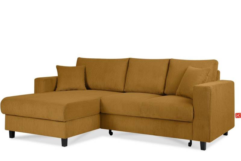 KONSIMO® Ecksofa Links Ecksofa EGRET, mit Schlaffunktion / Bettfunktion und Bettkasten, mit Armlehnen von KONSIMO®