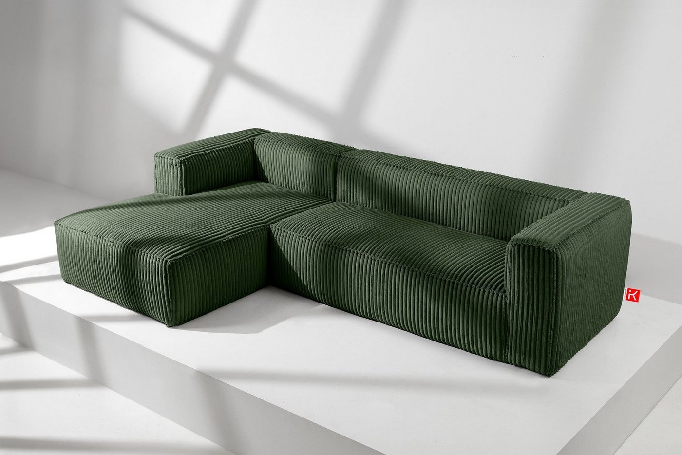 Konsimo Ecksofa Links Ecksofa FEROX, hergestellt in der EU, aus breitem Cordstoff, Modern von Konsimo