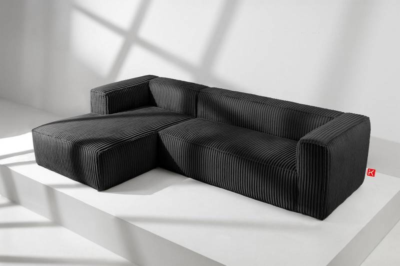 KONSIMO® Ecksofa Links Ecksofa FEROX, hergestellt in der EU,aus breitem Cordstoff,Modern von KONSIMO®