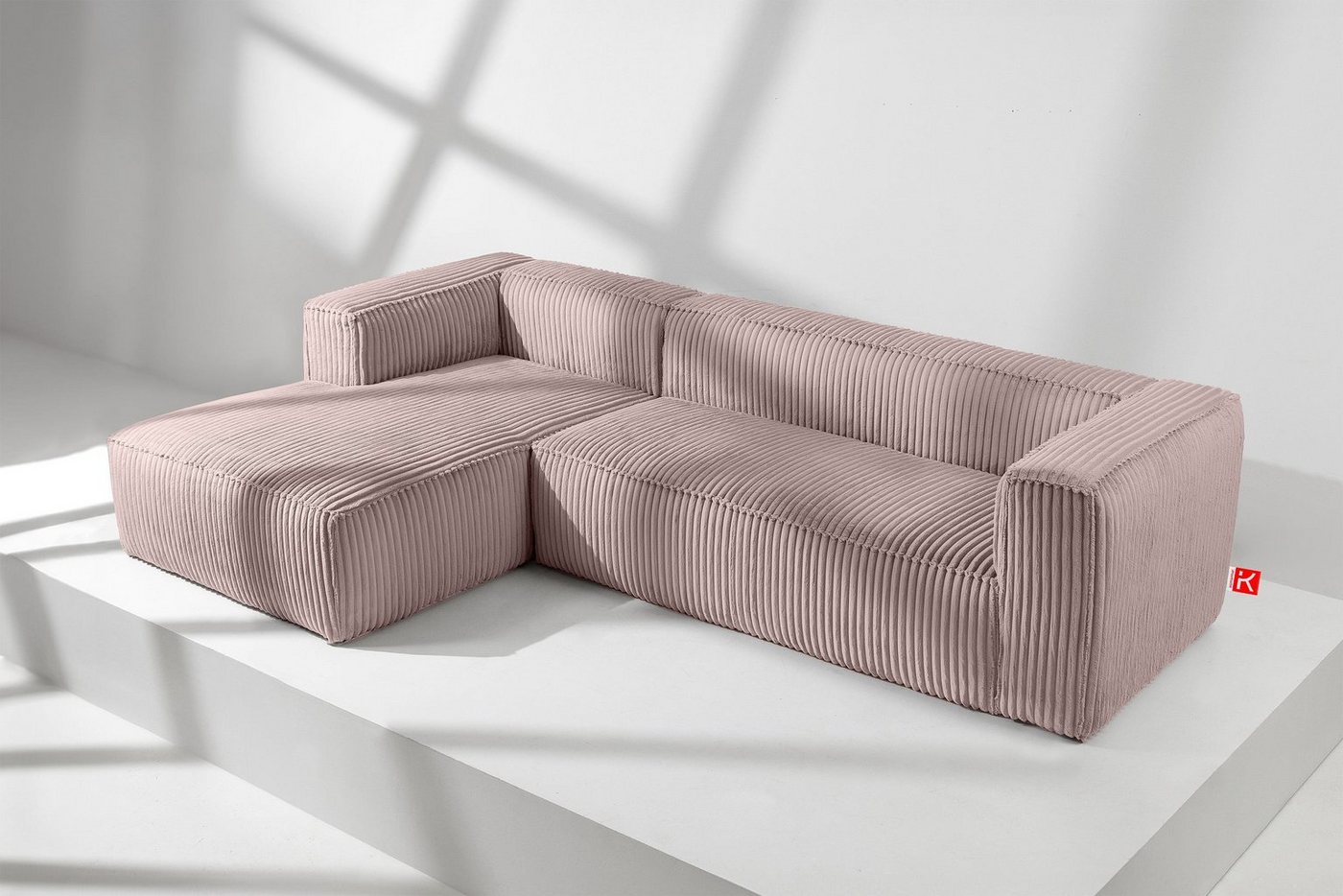 Konsimo Ecksofa Links Ecksofa FEROX, hergestellt in der EU, aus breitem Cordstoff, Modern von Konsimo