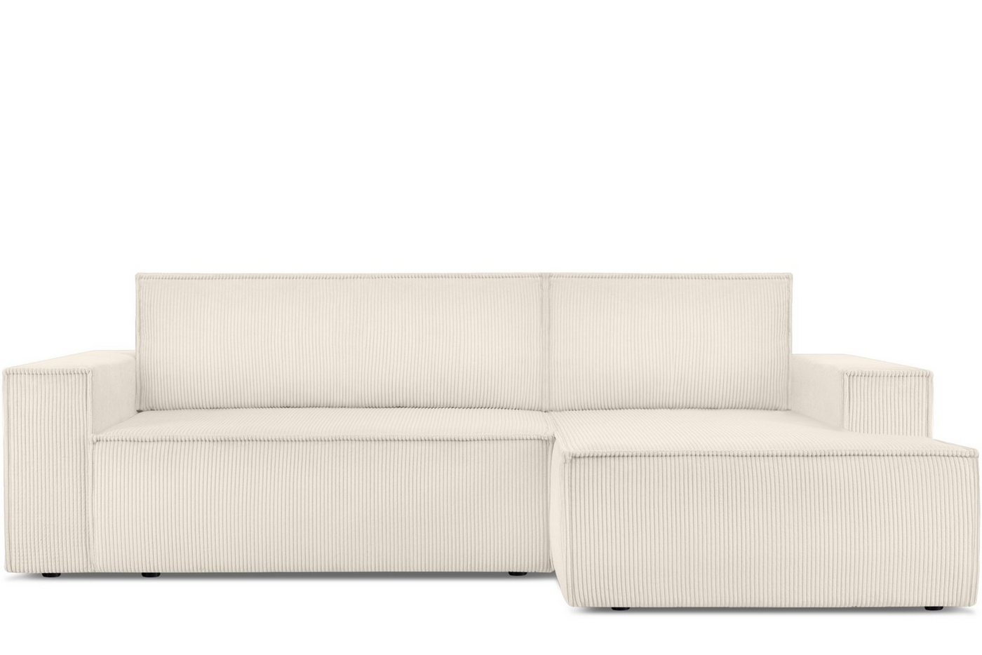 Konsimo Ecksofa NAPI Ecksofa rechts, hergestellt in der EU, mit Schlaffunktion, in Pet Friendly Cord-Stoff von Konsimo