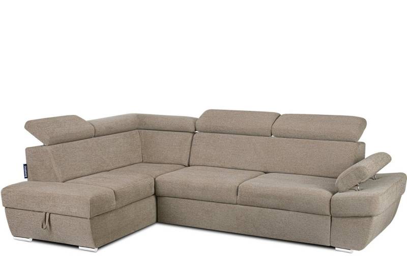 KONSIMO Ecksofa RATLO Ecksofa, mit Bettfunktion und Bettkasten,verstellbare Armlehne/Kopfstütze von KONSIMO