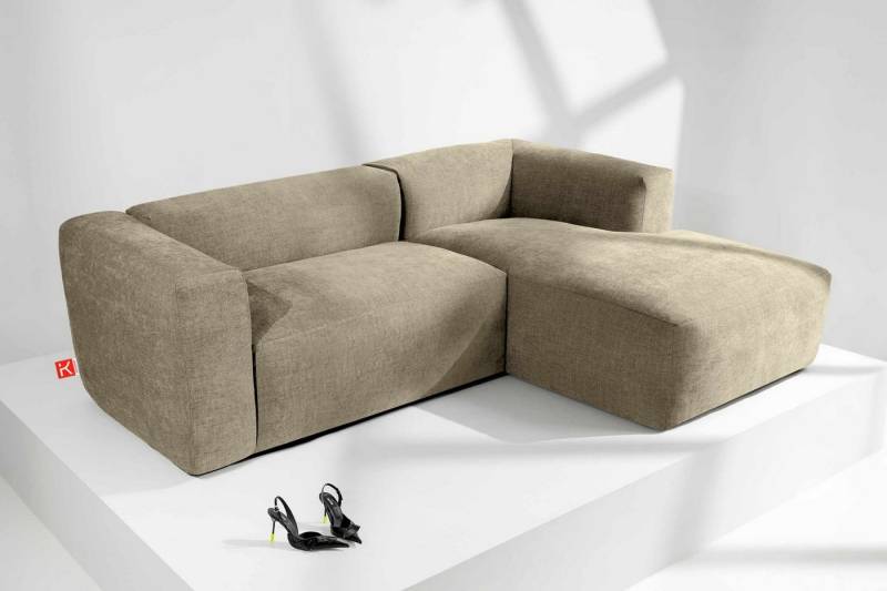 KONSIMO® Ecksofa Rechts Ecksofa BUFFO, hergestellt in der EU,extrem weicher und bequemer Sitz von KONSIMO®