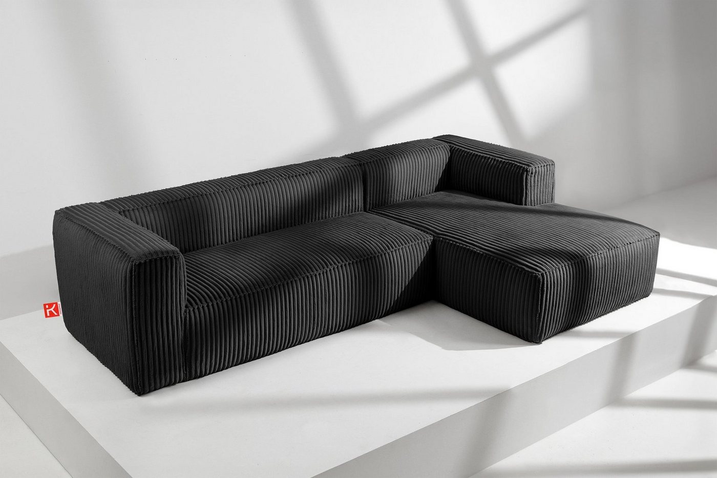 Konsimo Ecksofa Rechts Ecksofa FEROX, hergestellt in der EU, aus breitem Cordstoff, Modern von Konsimo