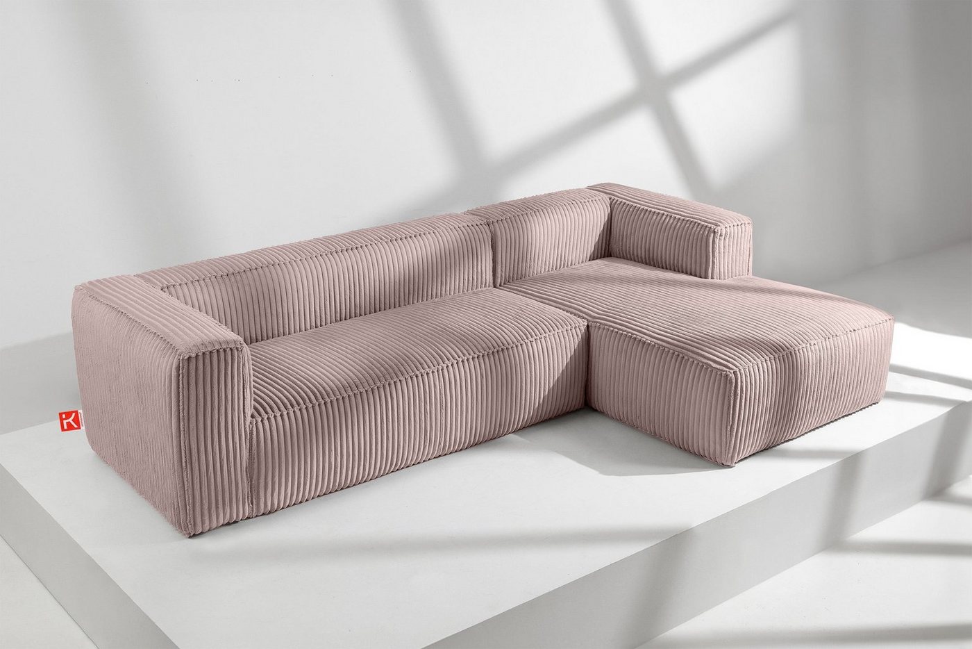 Konsimo Ecksofa Rechts Ecksofa FEROX, hergestellt in der EU, aus breitem Cordstoff, Modern von Konsimo