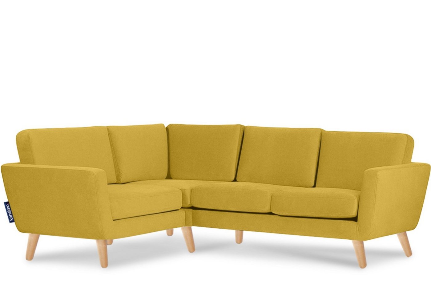 Konsimo Ecksofa TAGIO Linke Eckcouch, Scandi-Stil, mit Armlehnen, Made in Europe, Gestell aus Massivholz von Konsimo