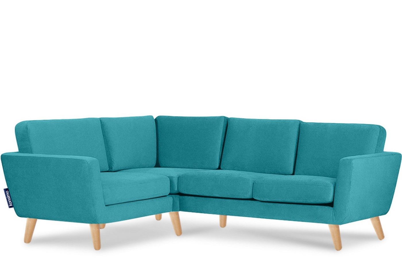 Konsimo Ecksofa TAGIO Linke Eckcouch, Scandi-Stil, mit Armlehnen, Made in Europe, Gestell aus Massivholz von Konsimo