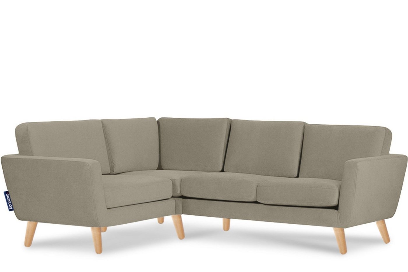 Konsimo Ecksofa TAGIO Linke Eckcouch, Scandi-Stil, mit Armlehnen, Made in Europe, Gestell aus Massivholz von Konsimo