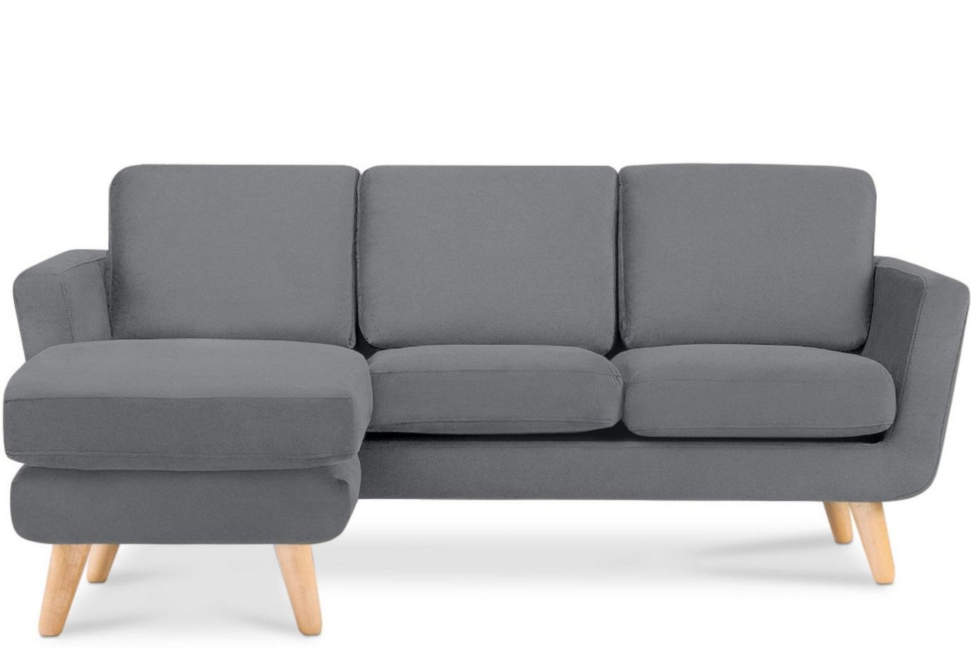 Konsimo Ecksofa TAGIO links, Scandi-Stil, mit Armlehnen, Made in Europe, Gestell aus Massivholz von Konsimo