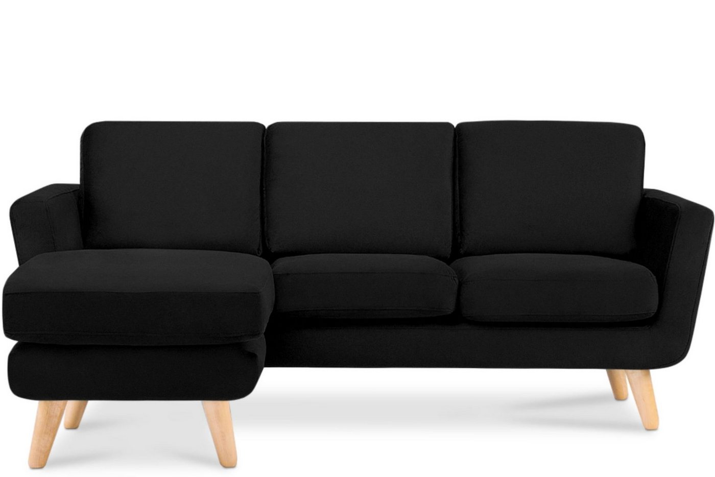 Konsimo Ecksofa TAGIO links, Scandi-Stil, mit Armlehnen, Made in Europe, Gestell aus Massivholz von Konsimo