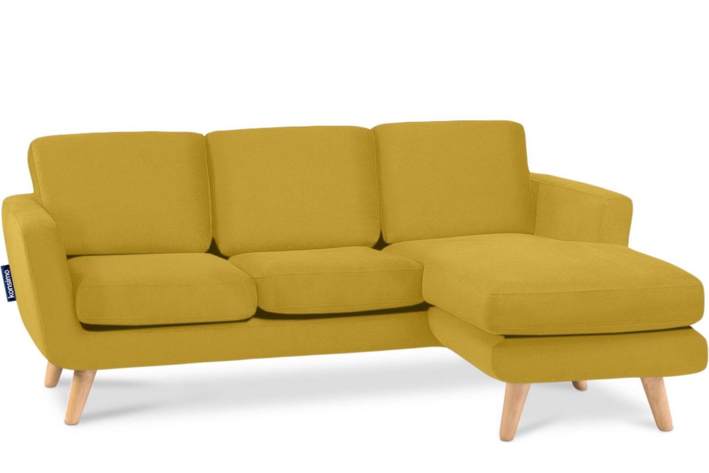 Konsimo Ecksofa TAGIO rechts, Scandi-Stil, mit Armlehnen, Made in Europa, Gestell aus Massivholz von Konsimo