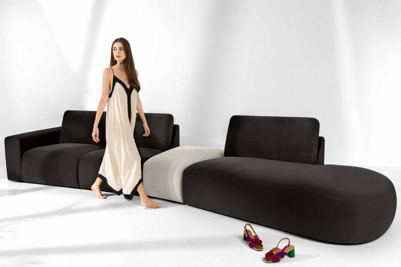 KONSIMO® Ecksofa ZUCCO Ecksofa rechts, 4 Teile, organische Form, hergestellt in der EU, handgefertigt, Modern von KONSIMO®