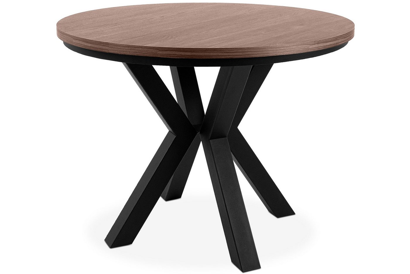 Konsimo Esstisch ROSTEL Ausziehbar Rund Tisch, hergestellt in der EU, Industrial-Stil, ausziehbar bis 140cm von Konsimo