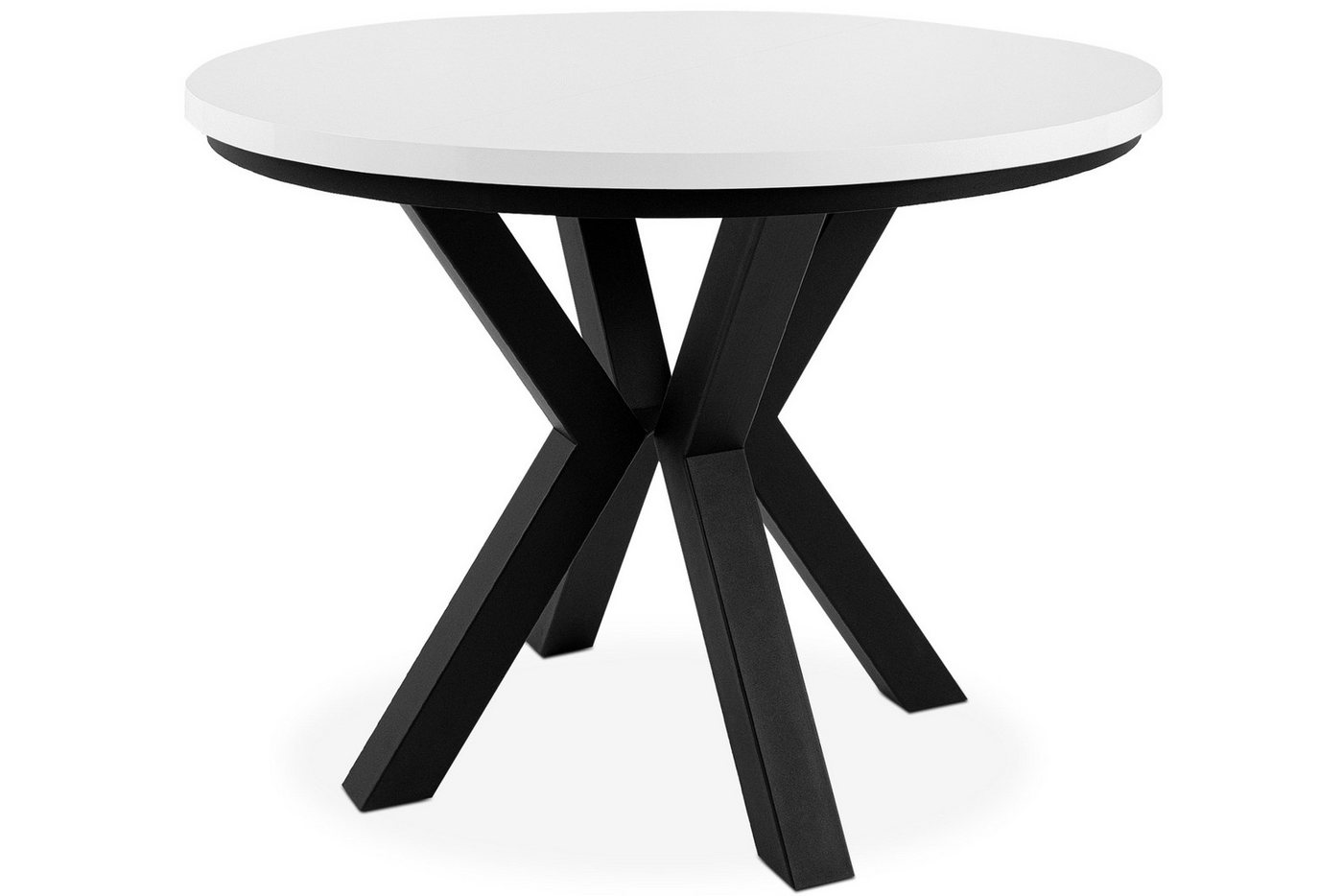 Konsimo Esstisch ROSTEL Ausziehbar Rund Tisch, hergestellt in der EU, Industrial-Stil, ausziehbar bis 140cm von Konsimo