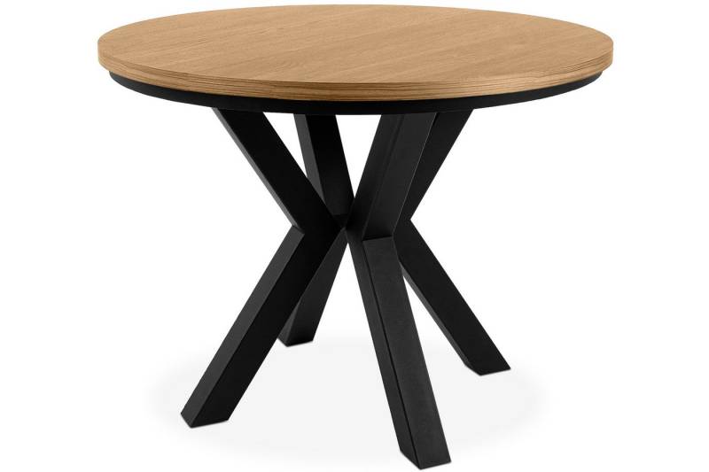 KONSIMO® Esstisch ROSTEL Ausziehbar Rund Tisch, hergestellt in der EU, Industrial-Stil, ausziehbar bis 180cm von KONSIMO®