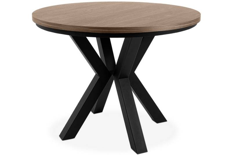 KONSIMO® Esstisch ROSTEL Ausziehbar Rund Tisch, hergestellt in der EU, Industrial-Stil, ausziehbar bis 180cm von KONSIMO®