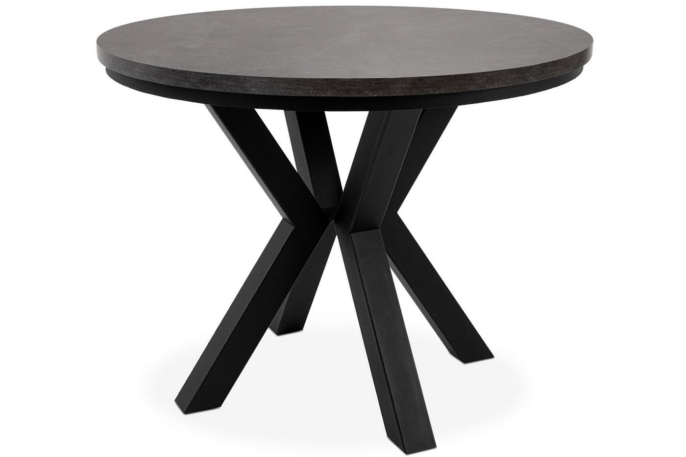 Konsimo Esstisch ROSTEL Ausziehbar Rund Tisch, hergestellt in der EU, Industrial-Stil, ausziehbar bis 220cm von Konsimo