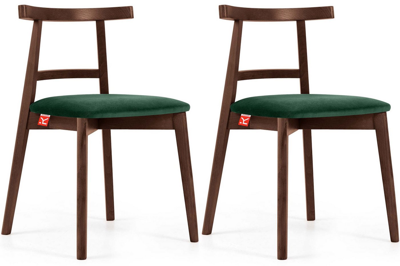 Konsimo Esszimmerstuhl Esstischstühle LILIO Holzstühle Polsterstühle 2 St, hergestellt in der EU, Vintage-Stil, Massivholzrahmen aus Buche von Konsimo